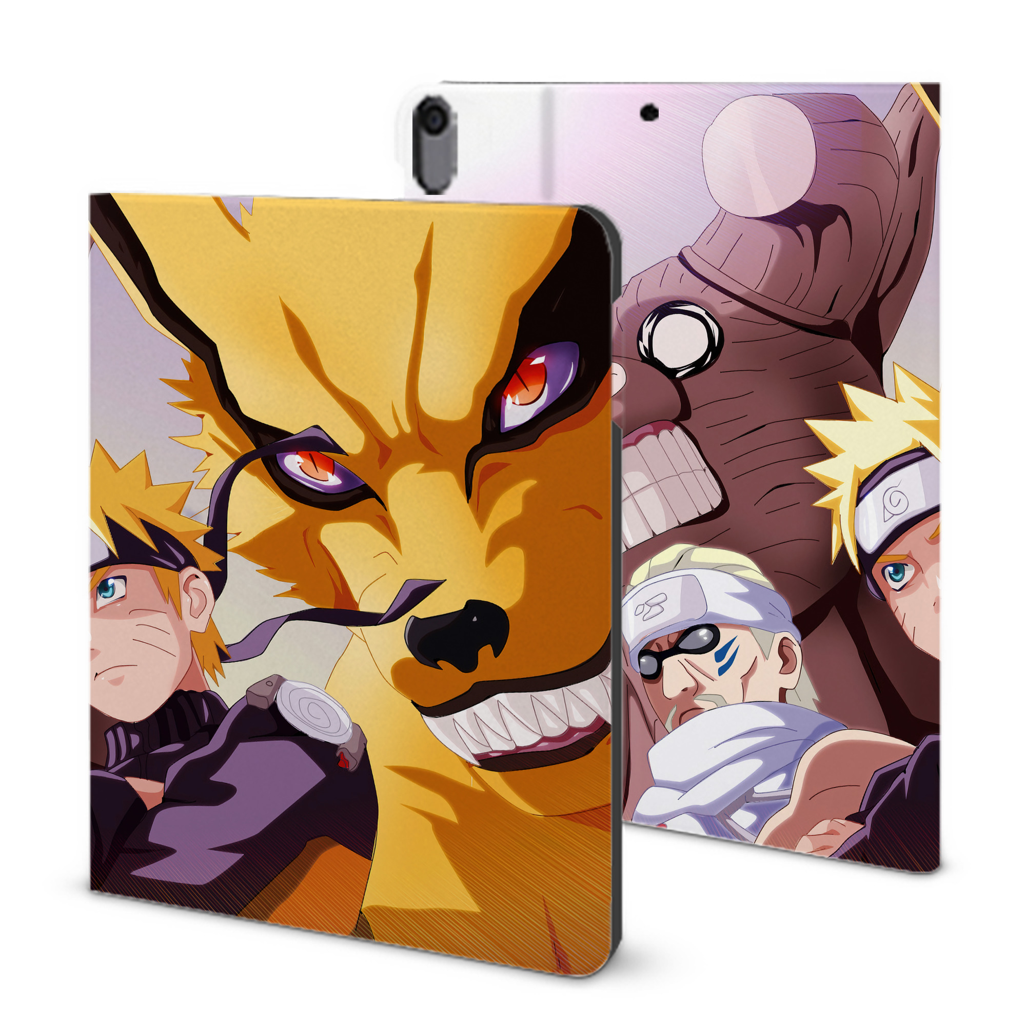 （画像用） NARUTO -ナルト- NARUTO -ナルト- 疾風伝 IPad ケース ブック型 PUレザー TPU 耐衝撃 軽量 薄型 ペン収納なし 全面保護 IPad 各モデル対応